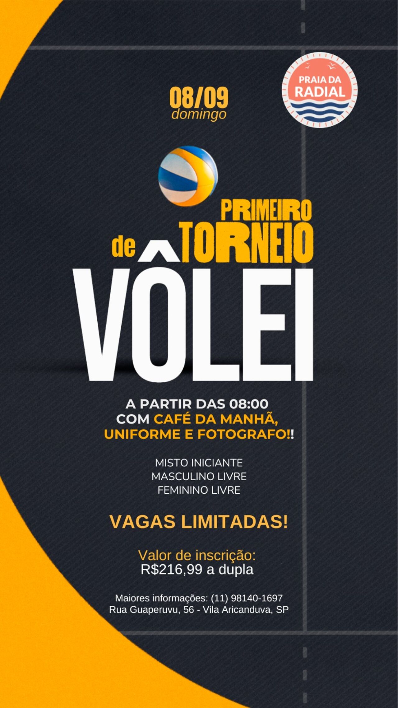 MASCULINO LIVRE - OPEN DE VÔLEI PRAIA DA RADIAL
